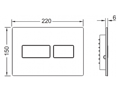 Клавиша смыва TECE Solid с двойной системой смыва, белый, металл