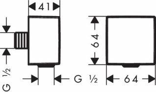  Шланговое подсоединение Hansgrohe FixFit Square с клапаном обратного тока, шлиф. бронза
