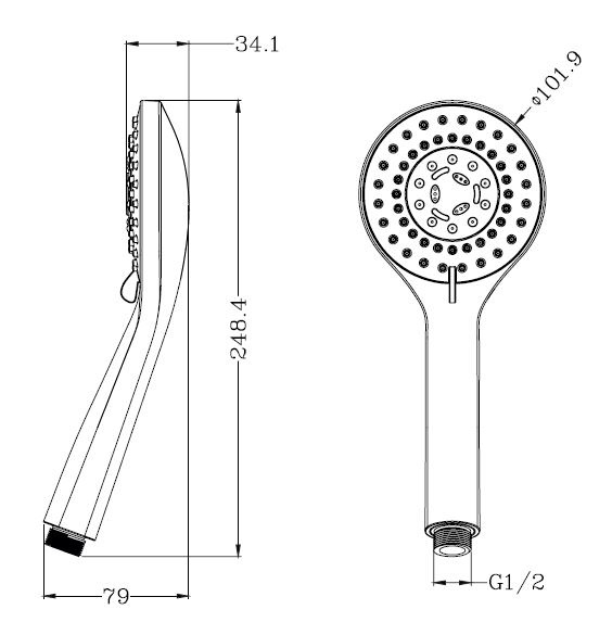 Душевая система Omnires Y термостатическая для ванны и душа, черный