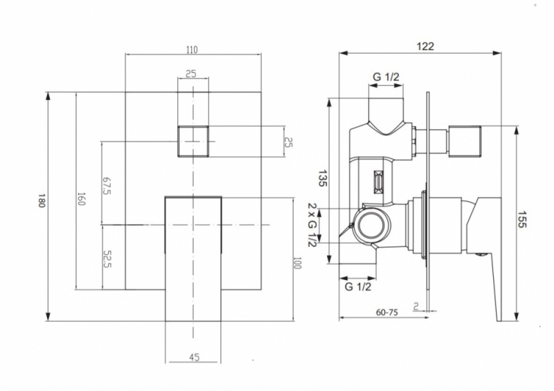 Душевая система Omnires Fresh скрытого монтажа, хром