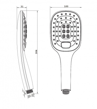 Душевая система скрытого монтажа Omnires Parma, хром/белый
