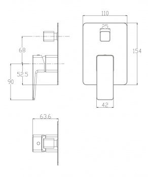 Душевая система скрытого монтажа для душа Omnires Parma, никель