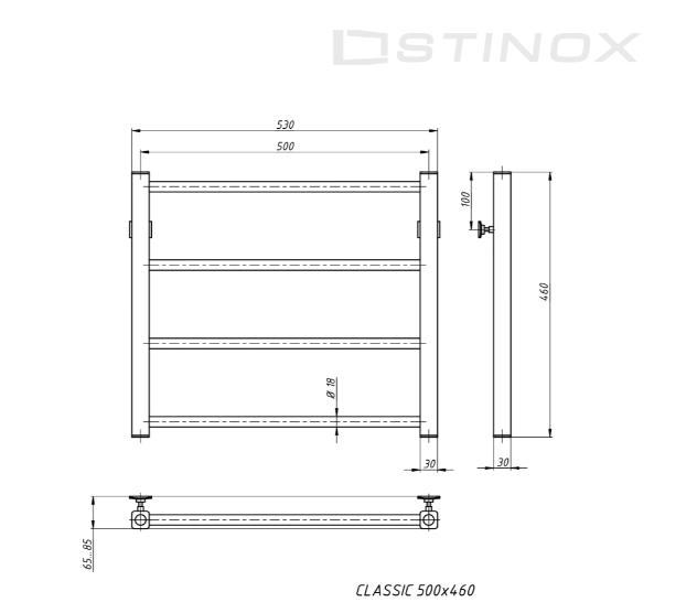 Полотенцесушитель Stinox Classic золото брашированное