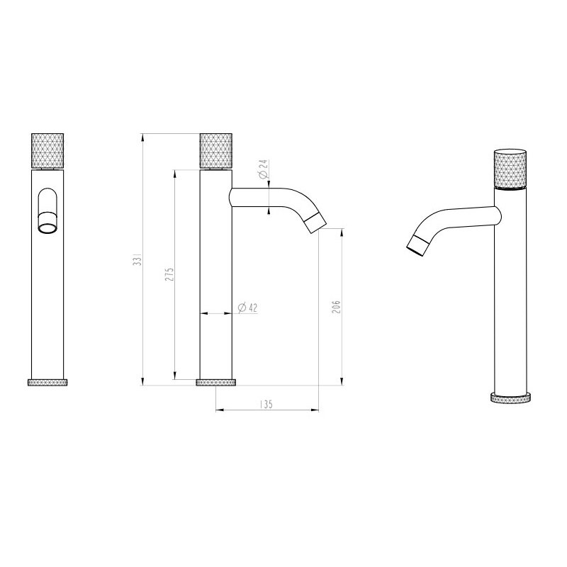 Смеситель для умывальника Boheme Stick черный
