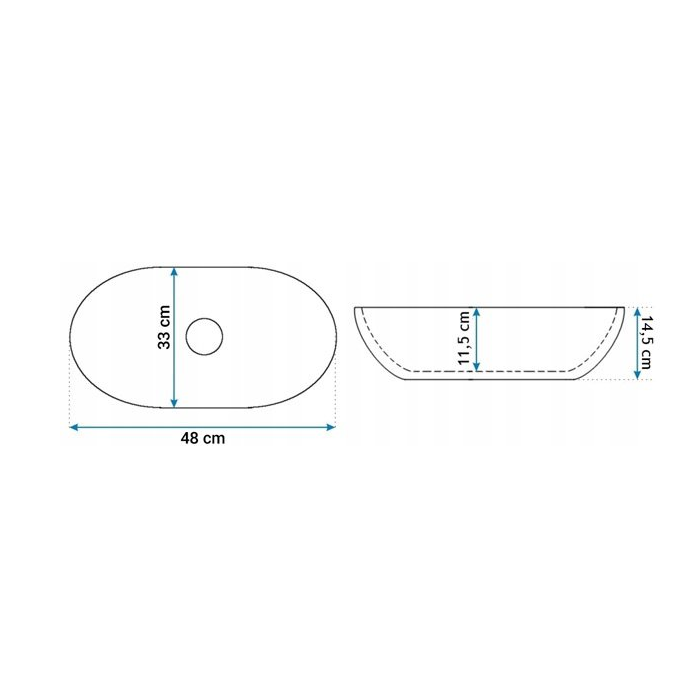 Умывальник Rea Linda 48x33 белый