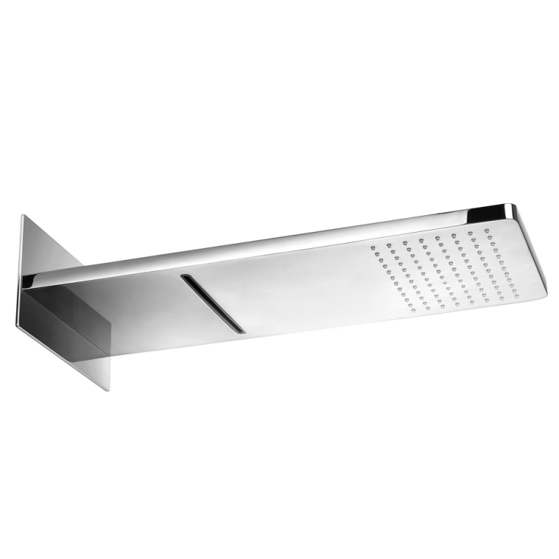 Верхний душ Omnires Waterfall  прямоугольный 48.5 x 20.4 см, с держателем, хром