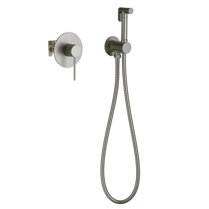 Смеситель встроенный с гигиеническим душем Timo Saona графит