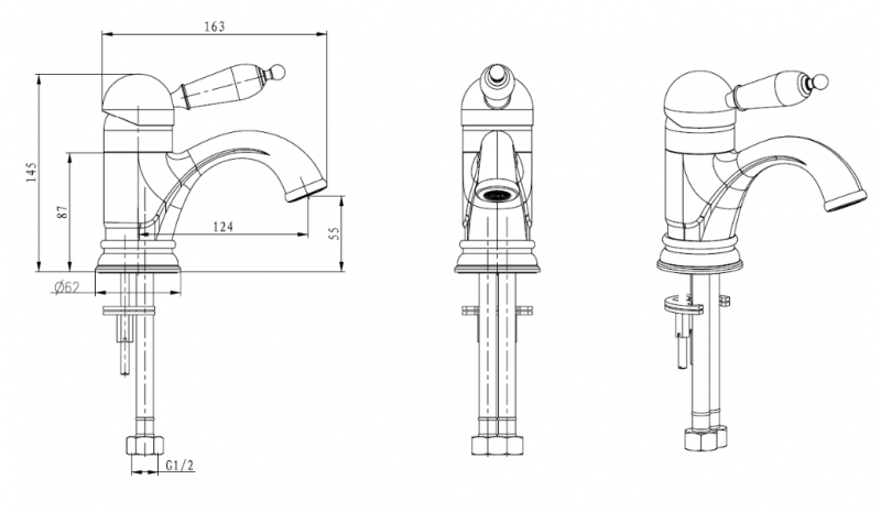 Смеситель для умывальника Boheme Tradizionale Chromo