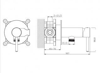  Система для биде Omnires Y скрытого монтажа, черный