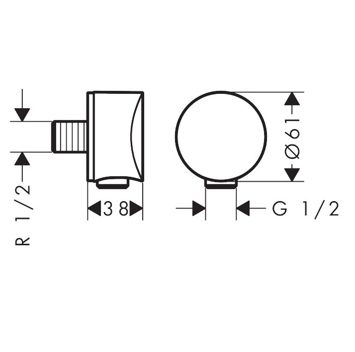 ПОДКЛЮЧЕНИЕ ДЛЯ ДУШЕВОГО ШЛАНГА HANSGROHE, МАТОВАЯ БРОНЗА