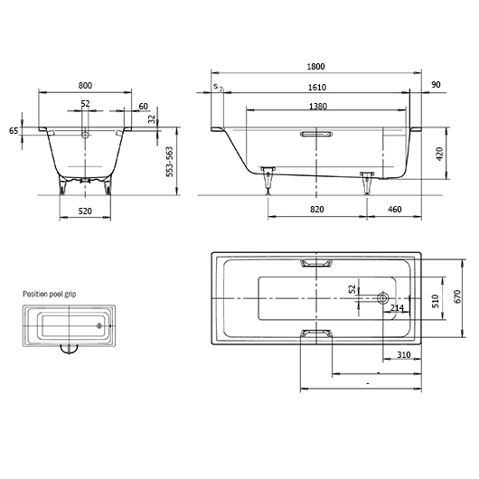 Стальная ванна Kaldewei Puro Easy-Clean