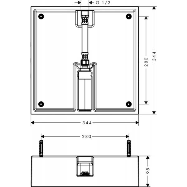 СКРЫТАЯ ЧАСТЬ ВЕРХНЕГО ДУША HANSGROHE 400/400 1JET