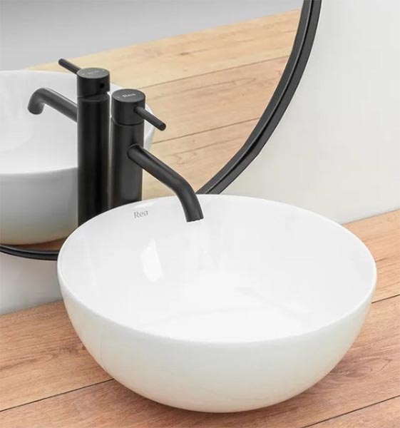 Умывальник Rea Stella 36x36*15 белый