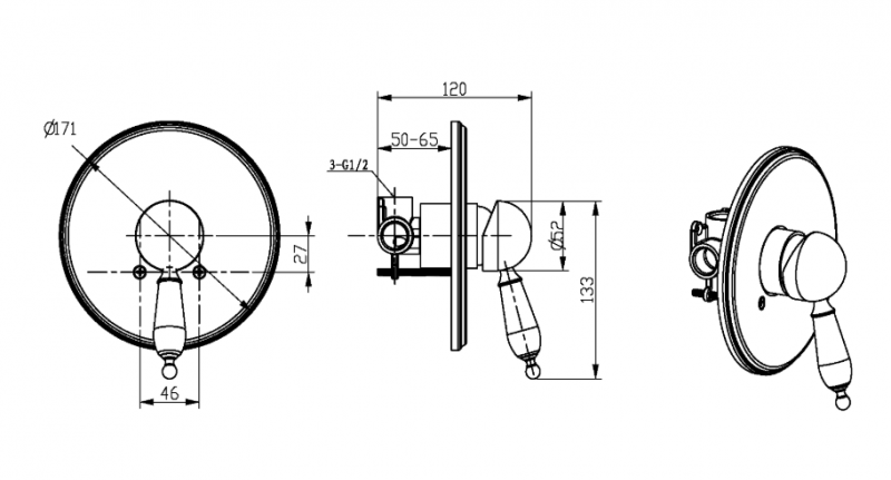 Смеситель встроенный Boheme Medici Ripresa бронза