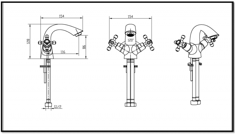 Смеситель для умывальника Boheme Satine хромированый