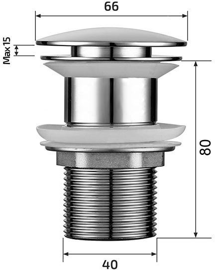 Донный клапан Roxen  (chrome) без перелива