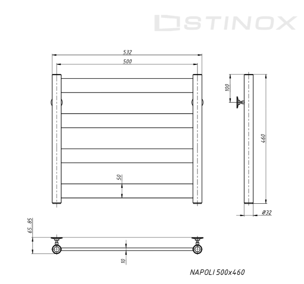 Полотенцесушитель водяной Stinox Napoli золото брашированное