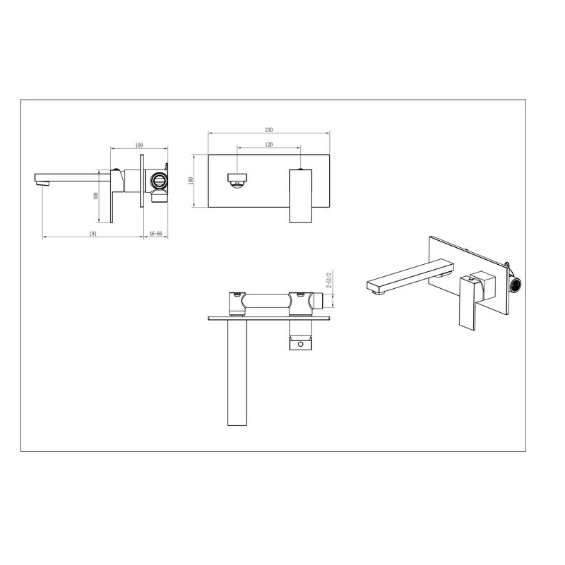 Смеситель для умывальника Boheme Qubic Matt White матовый белый