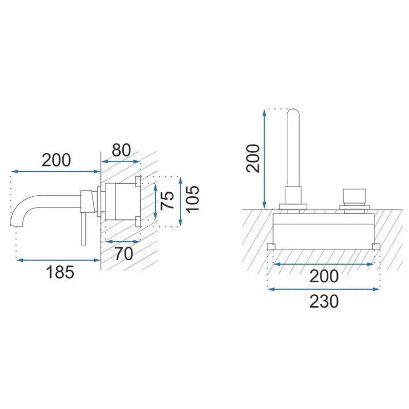 Смеситель для умывальника Rea Lungo Gold matt матовое золото