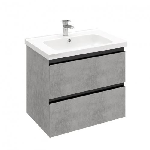 Тумба подвесная ELECTRA 70 с умывальником Creavit Ideal 70, УЛЬТРА белый глянец