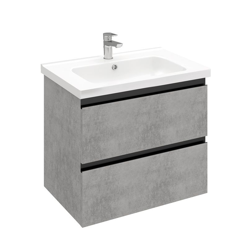 Тумба подвесная ELECTRA 70 с умывальником Creavit Ideal 70, УЛЬТРА белый глянец