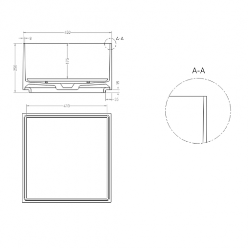 Раковина накладная Salini ARMONIA SQUARE 02 45*45 (S-Stone, матовый)