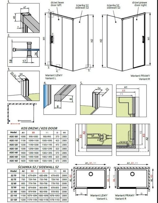 Душевой уголок Radaway Idea KDS, H-205 см