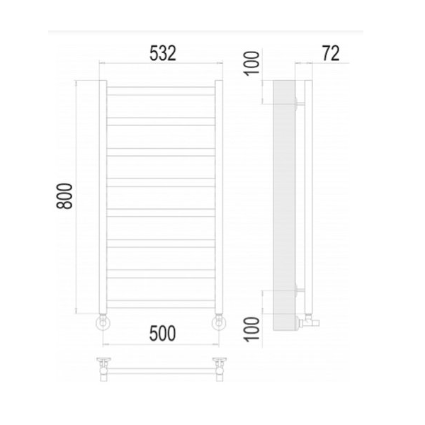 Полотенцесушитель водяной TERMINUS Аврора П8 500х800