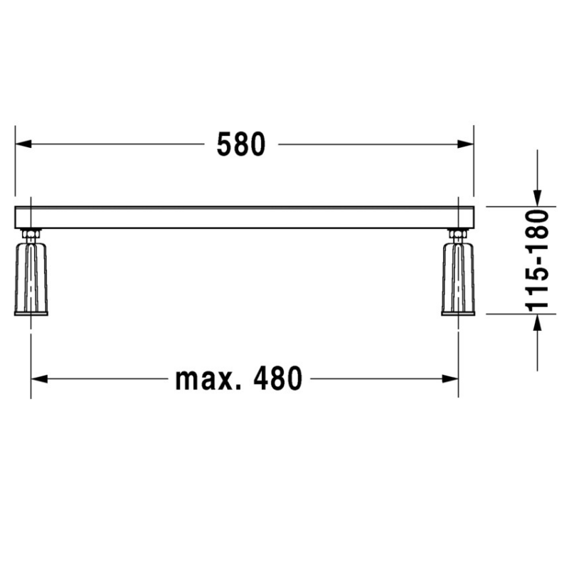 Акриловая ванна Duravit D-Code 170x75, с ножками