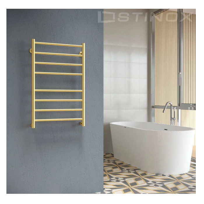 ПОЛОТЕНЦЕСУШИТЕЛЬ STINOX TOSCANA 50*80 золото брашированное, С КОМПЛЕКТОМ ПОДКЛЮЧЕНИЯ