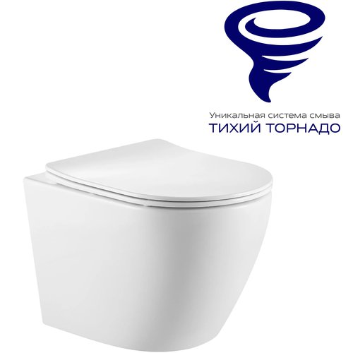 Унитаз Prato Бьянко 36,5x52 сиденье Duroplast, микролифт