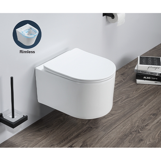 UP Forte Унитаз подвесной безободковый с крышкой Slim Soft-close, 490х370х340 мм, глянцевый белый