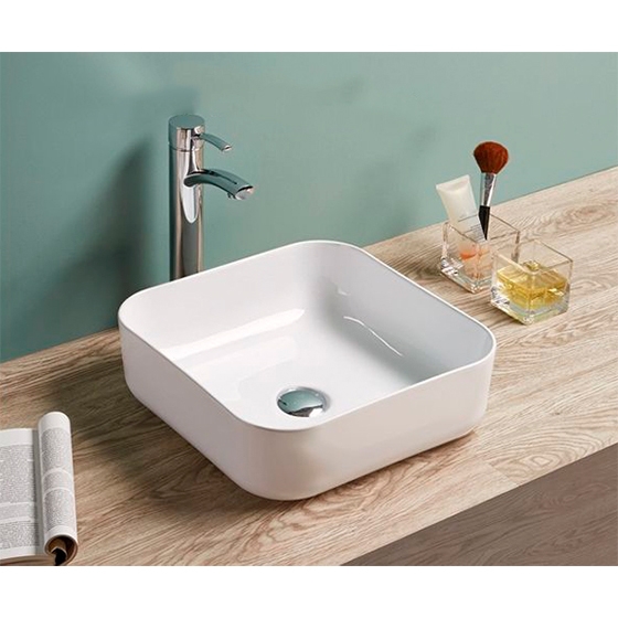 UP Раковина накладная 38,5*38,5*13,5  глянцевый белый