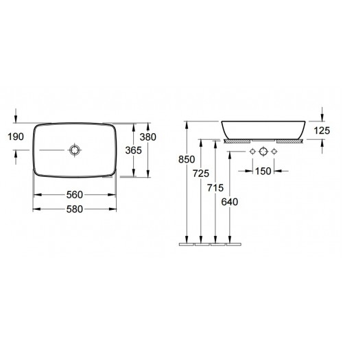 Раковина Villeroy&Boch Artis, 58x38 см