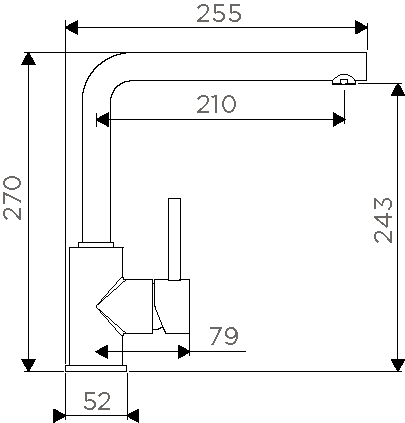 Смеситель OMOIKIRI Nakagawa-BL латунь/гранит/черный