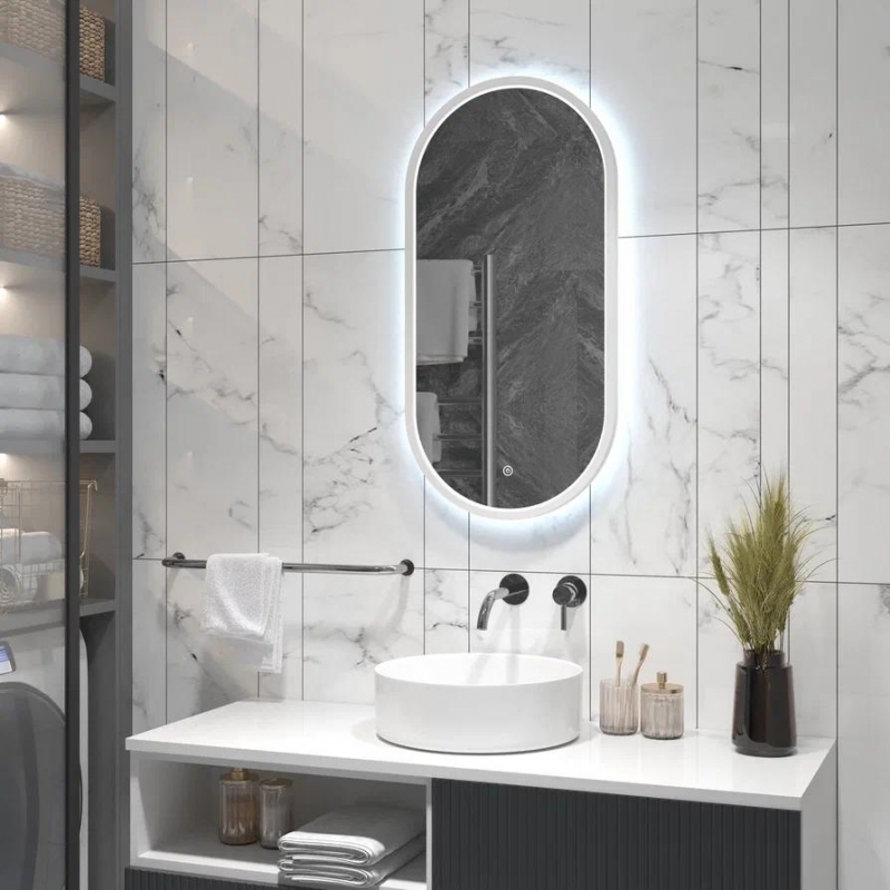 Зеркало Континент Delia LED 40*80 белое