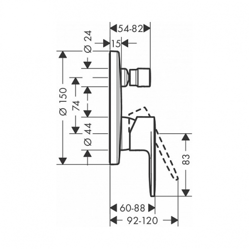 Смеситель для ванны Hansgrohe Vernis Shape, хром
