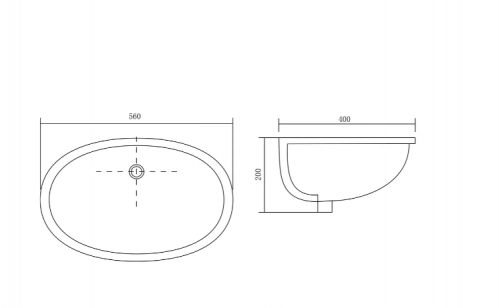 Раковина Aquatek для монтажа под столешницу 560х400х200мм