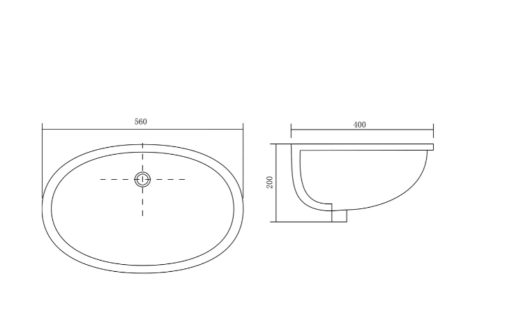 Раковина Aquatek для монтажа под столешницу 560х400х200мм