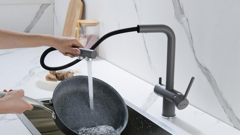 Смеситель PAULMARK SERPENTINE (серый/серый металлик)