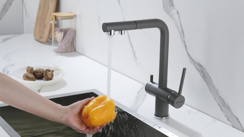 Смеситель PAULMARK SERPENTINE (серый/серый металлик)