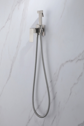 Смеситель ABBER Daheim с гигиеническим душем, нержавеющая сталь