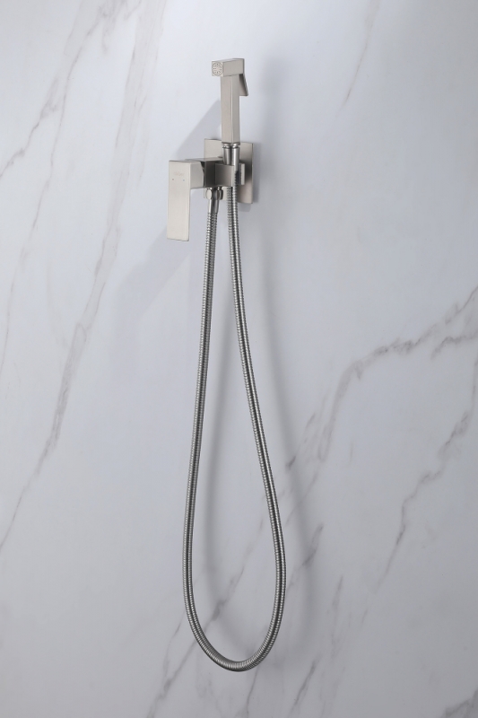 Смеситель ABBER Daheim с гигиеническим душем, нержавеющая сталь