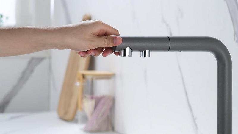 Смеситель PAULMARK SERPENTINE (серый/серый металлик)