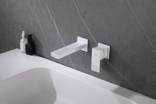 Смеситель ABBER Daheim  для раковины скрытого монтажа, белый матовый