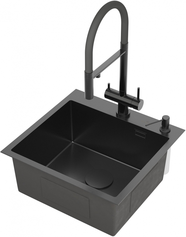 Кухонная мойка Roxen Simple 50x50 PVD blaсk