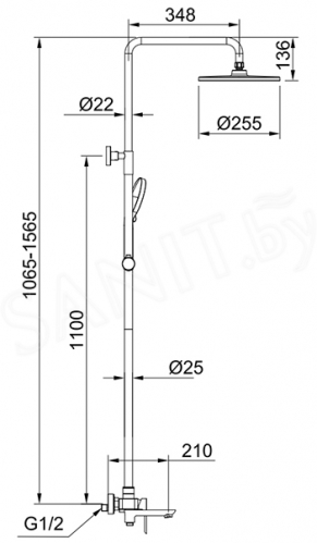 Душевая стойка Raglo графит  R03