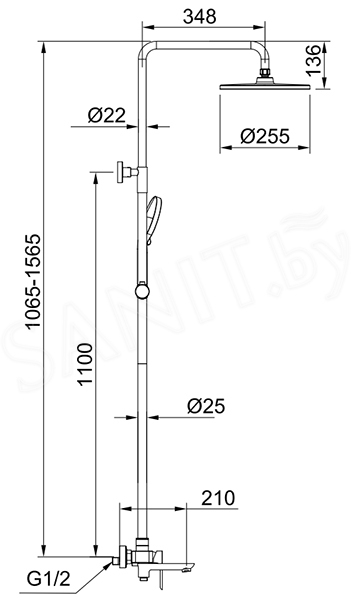 Душевая стойка Raglo графит  R03