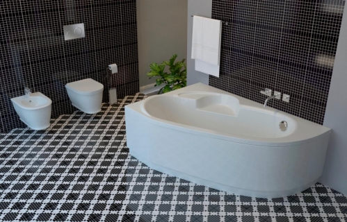 Акриловая ванна Lavinia Boho Bell Pro 150*100 левая  в комплекте ножки и экран 