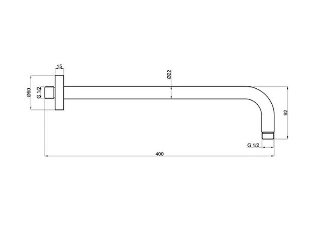 Держатель верхнего душа Aquame 400мм графит